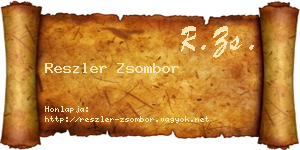 Reszler Zsombor névjegykártya